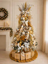 Cargar imagen en el visor de la galería, Arbolito Navideño en Renta – Estilo Grand Nutcracker Gold & Silver Champagne