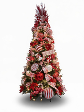 Cargar imagen en el visor de la galería, Árbol Navideño en Renta – Candy Cane Lane (Rojo y Blanco)