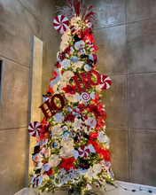 Cargar imagen en el visor de la galería, Arbolito Navideño en Renta – Estilo HO HO HO Snowman Peppermint Candy Grand