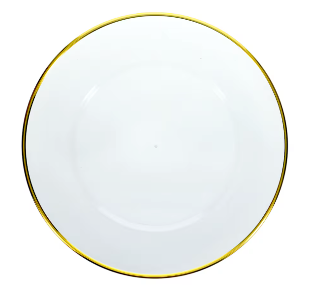 Bajo Plato Acrílico [Renta] con Orilla Dorada