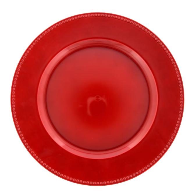 Bajo Plato Rojo Clásico con Borde [Renta]