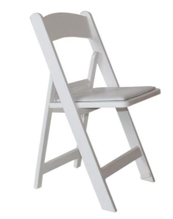 Silla Plegable Blanca con Cojín