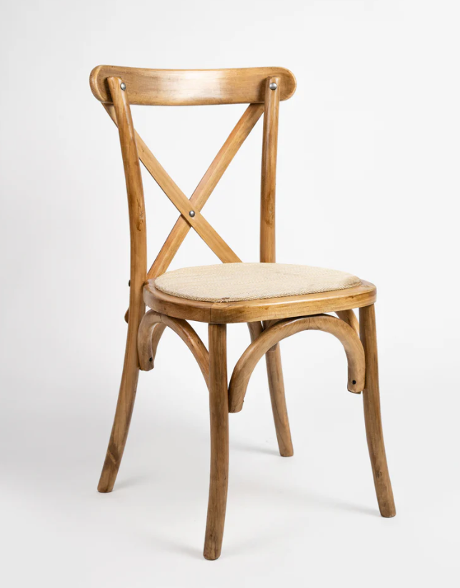 Silla Crossback de Madera Natural [Renta]