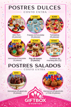 Cargar imagen en el visor de la galería, Paquete Mesa de Postres 120 Piezas con Decoración de Fondo
