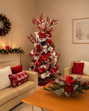 Cargar imagen en el visor de la galería, Arbolito Navideño en Renta – Estilo Snowman HoHoHo Red &amp; White Candy
